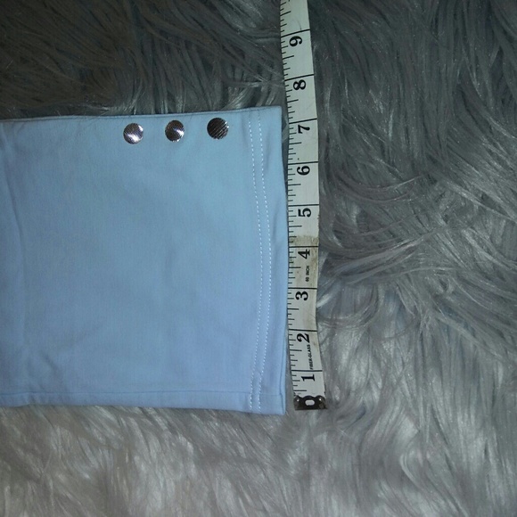 New Baby Blue Casual Crop Pants - Picture 6 of 8